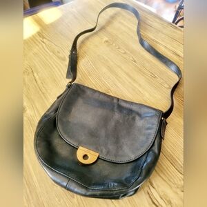 Fossil Emi Saddle Crossbody Blacl Leather Bag